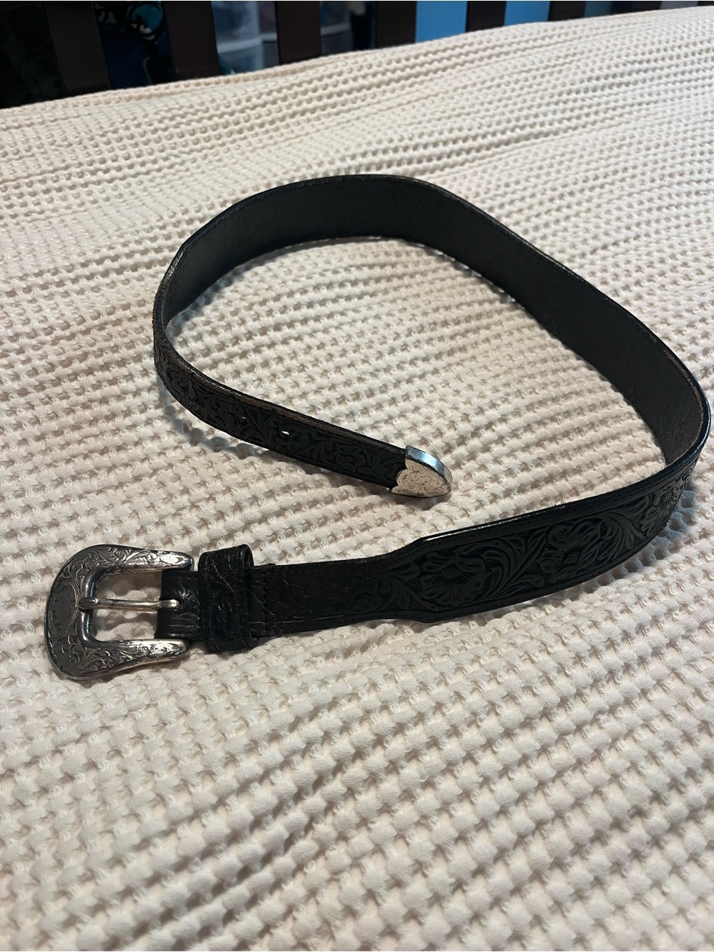 Vintage Gap Leather Belt with Silver Buckle